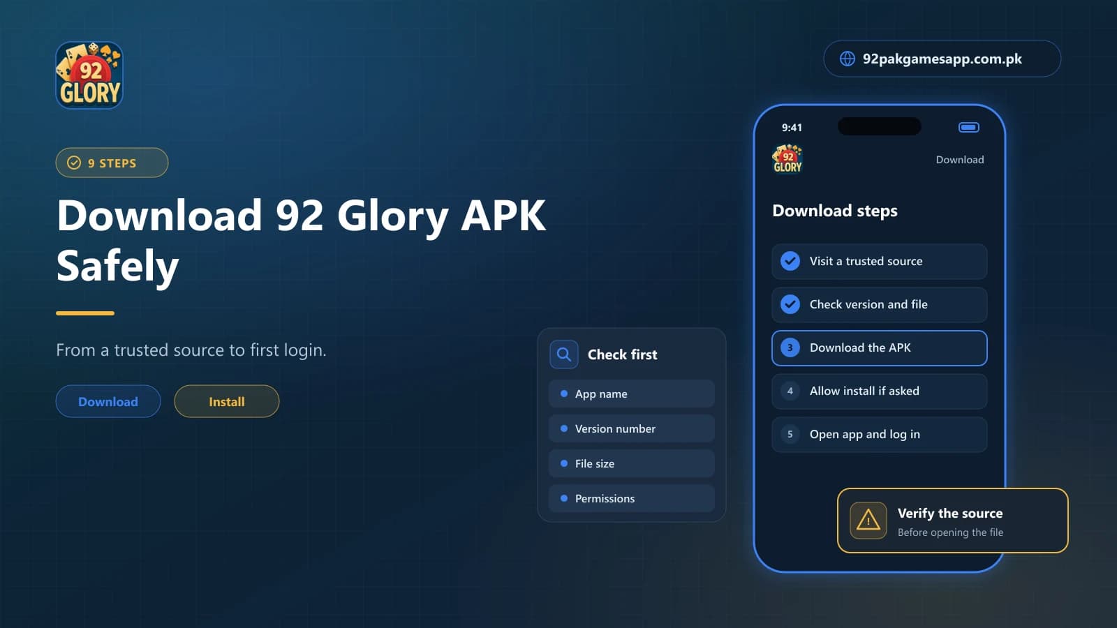 Step-by-step checklist to download the 92 Glory APK from a trusted source on Android