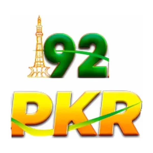 92PKR Game logo with Minar-e-Pakistan, green 92 and yellow-orange PKR lettering