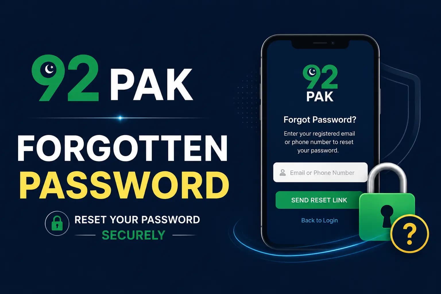 Recovering a forgotten 92 Pak password using an OTP verification screen