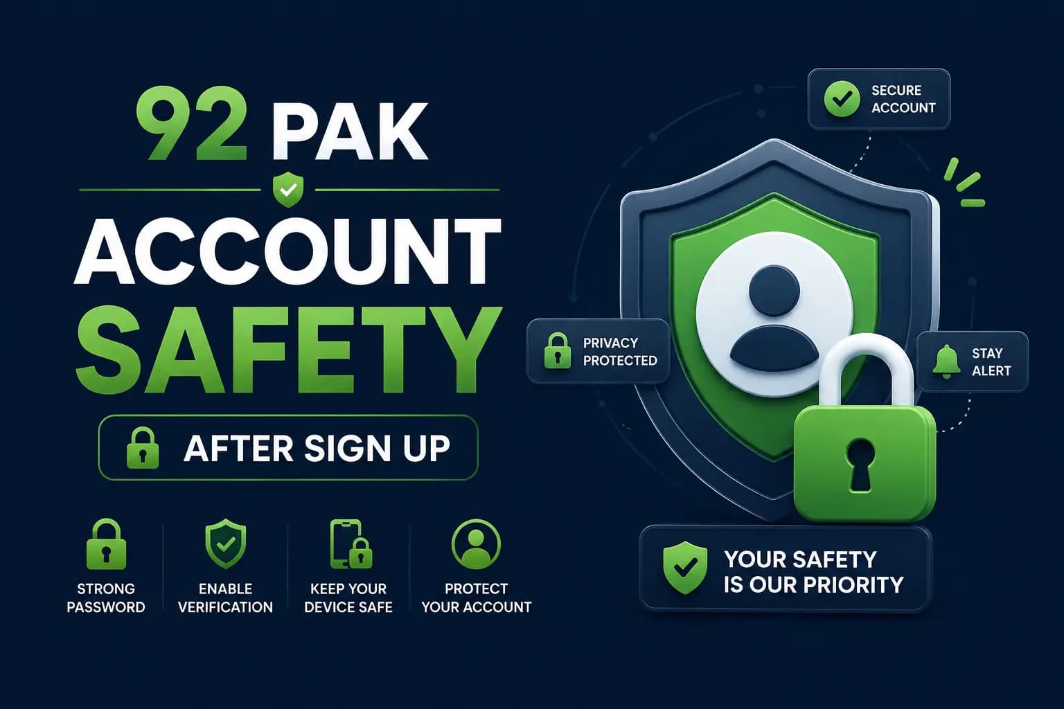 92 Pak Account Safety After Sign-Up Reviewing 92 Pak account safety settings after completing sign-up