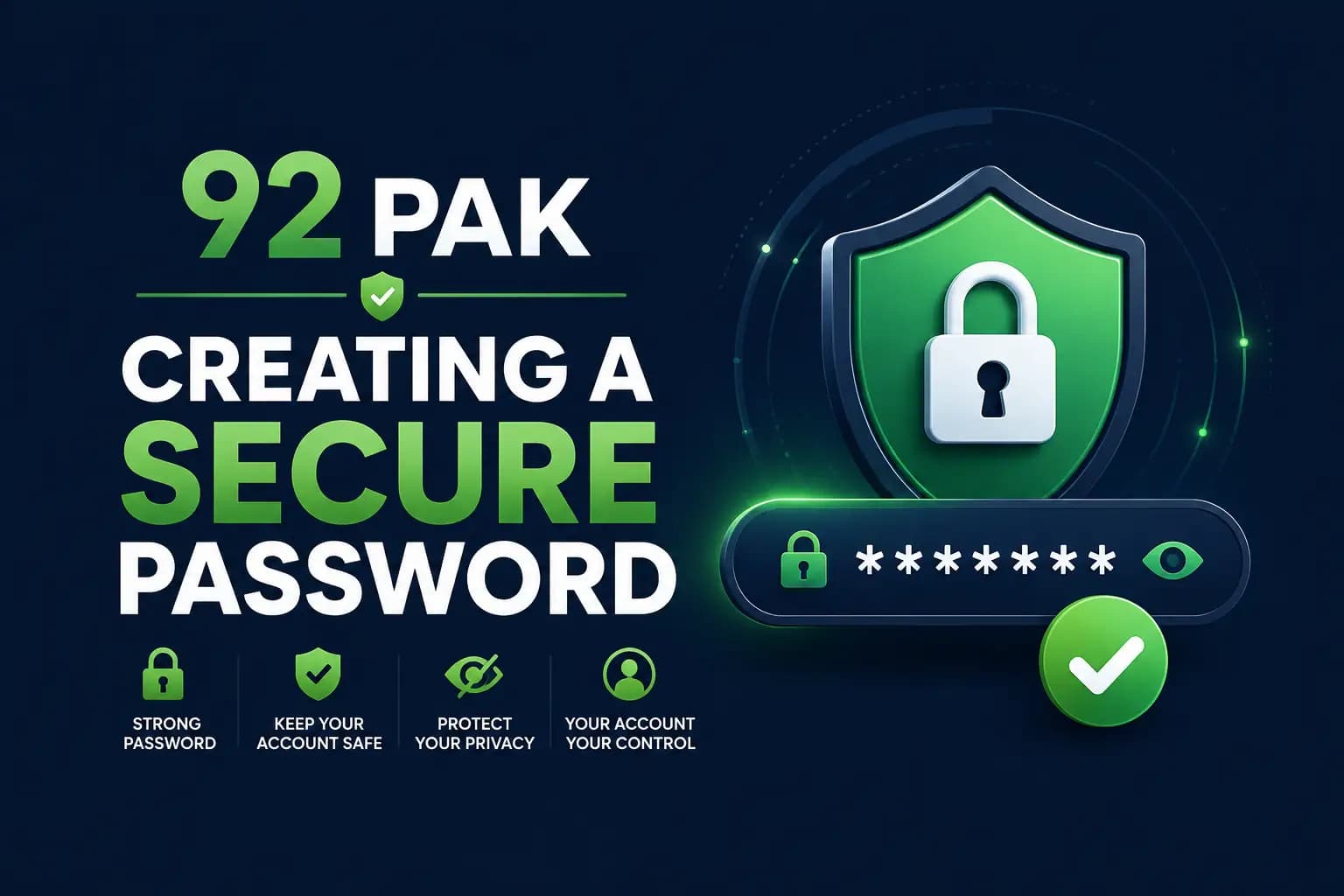 Creating a Secure 92 Pak Password Creating a secure password while registering a 92 Pak account